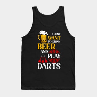 I Just Want To Drink Beer And Play Darts Tank Top